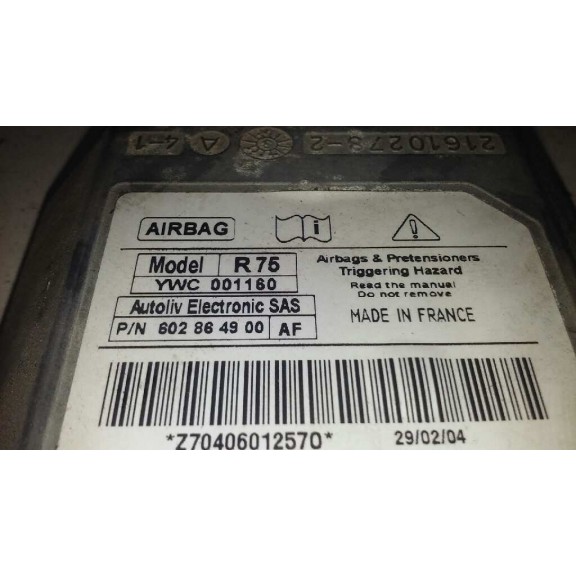 Recambio de centralita airbag para mg serie 75 (j/rj) classic referencia OEM IAM 802864900AF  