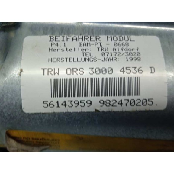 Recambio de airbag delantero derecho para ford focus turnier (cak) ghia referencia OEM IAM 30004336C 56143959 982470205