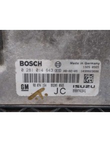 Recambio de centralita motor uce para opel astra h ber. cosmo referencia OEM IAM 98074154 0281014643  2