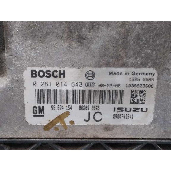 Recambio de centralita motor uce para opel astra h ber. cosmo referencia OEM IAM 98074154 0281014643 