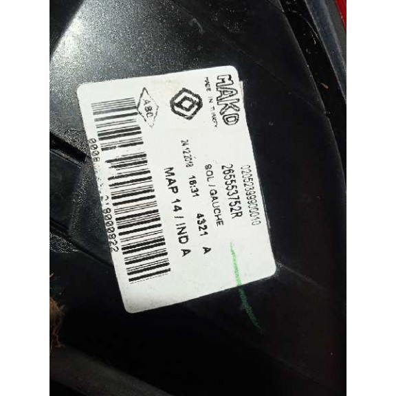 Recambio de piloto trasero izquierdo para renault clio iv 0.9 referencia OEM IAM 265553752R EXTERIOR 