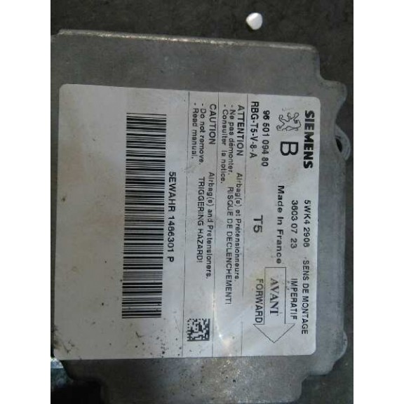 Recambio de centralita airbag para peugeot 307 (s1) xs referencia OEM IAM 9650109480  