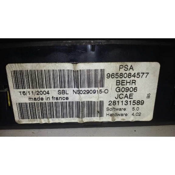 Recambio de mando climatizador para citroën c4 coupe vtr plus referencia OEM IAM 9658084577  