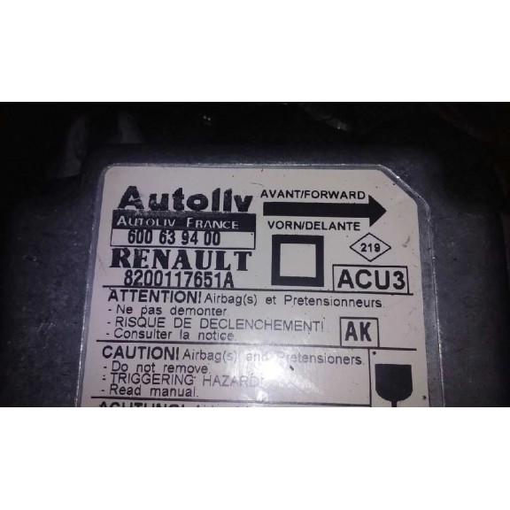 Recambio de centralita airbag para renault megane i fase 2 berlina (ba0) 1.6 16v authentique (ba01/04/11) referencia OEM IAM 820