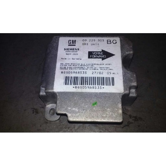 Recambio de centralita airbag para opel zafira a club referencia OEM IAM 5WK42926  