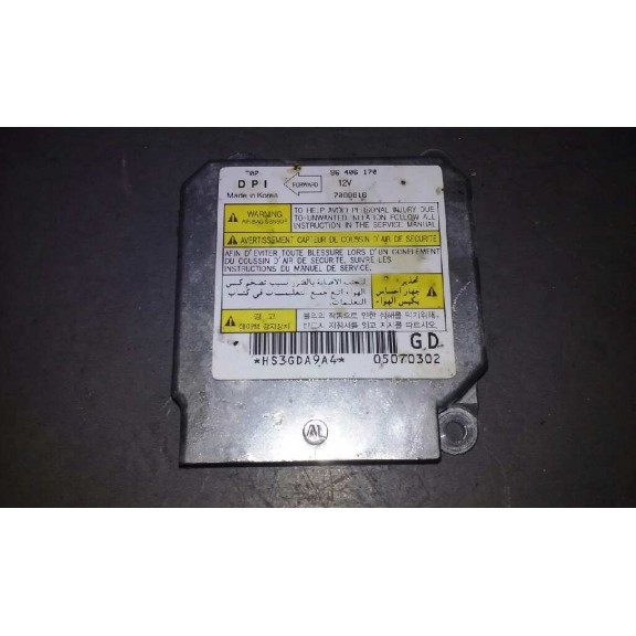 Recambio de centralita airbag para daewoo kalos 1.2 cat referencia OEM IAM 96406170  