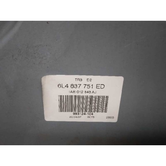 Recambio de elevalunas delantero izquierdo para seat ibiza (6l1) reference referencia OEM IAM 6L4837751ED MECANISMO + PANEL 