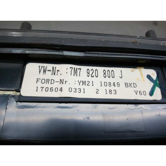 Recambio de cuadro instrumentos para seat alhambra (7v9) 1.9 tdi referencia OEM IAM 7M7920800J YM2110849BKD PLASTICO PARTIDO