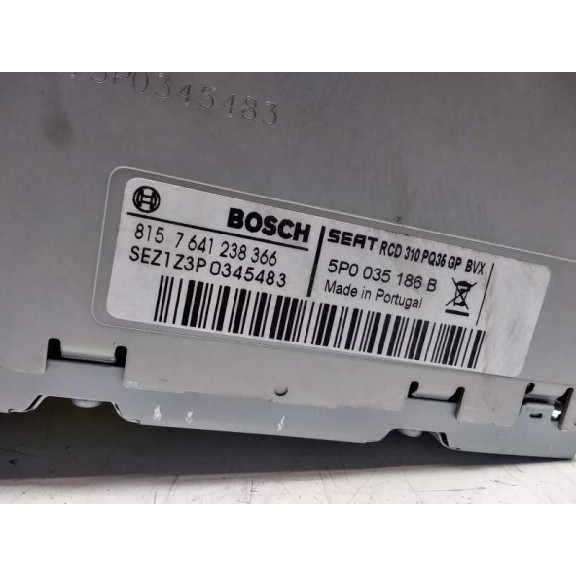 Recambio de sistema audio / radio cd para seat altea xl (5p5) 1.6 tdi referencia OEM IAM 5P0035186B  