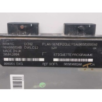 Recambio de centralita motor uce para citroën berlingo 1.9 diesel referencia OEM IAM 9650360280  