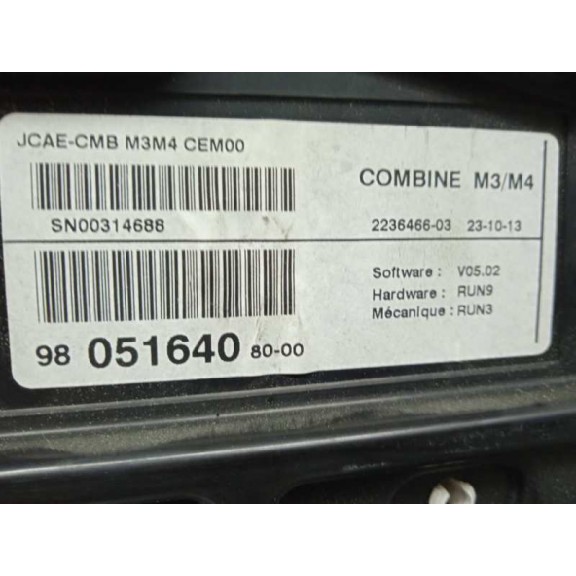 Recambio de cuadro instrumentos para citroën c-elysée 1.6 hdi fap referencia OEM IAM 9805164080 9805164080 220KMH--7000RPM
