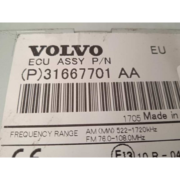 Recambio de sistema audio / radio cd para volvo v40 2.0 diesel cat referencia OEM IAM 31667701AA P31667701AA 