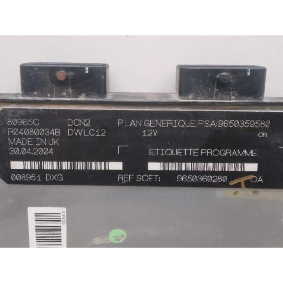 Recambio de centralita motor uce para citroën berlingo 1.9 diesel referencia OEM IAM 9650360280  