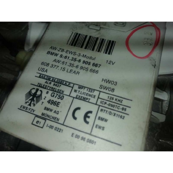 Recambio de centralita inmovilizador para bmw serie 3 compact (e46) 320td referencia OEM IAM 6905667  