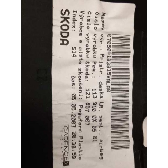 Recambio de kit airbag para skoda octavia berlina (1z3) rs referencia OEM IAM 1Z1857007  