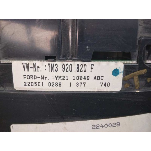 Recambio de cuadro instrumentos para volkswagen sharan (7m6/7m9) comfortline referencia OEM IAM 7M3920820F MANUAL 