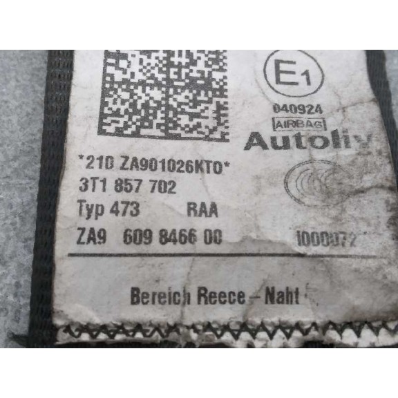 Recambio de kit airbag para skoda superb combi (3t5) 2.0 tdi dpf referencia OEM IAM 3T1857007C  