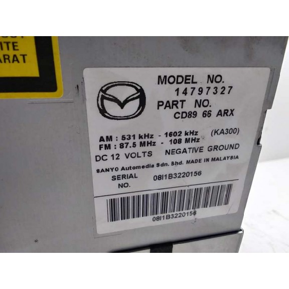 Recambio de sistema audio / radio cd para mazda 5 berl. (cr) 2.0 crtd active+ (105kw) referencia OEM IAM 14797327 14797327 CD896