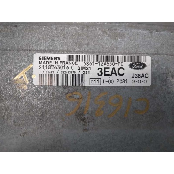 Recambio de centralita motor uce para ford fiesta (cbk) ambiente referencia OEM IAM 6S6112A650PC  