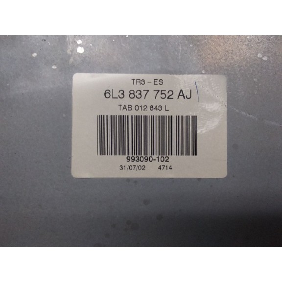 Recambio de elevalunas delantero derecho para seat ibiza (6l1) signo referencia OEM IAM 6L3837756H 6L3837752AJ 3P SOLO MECANISMO