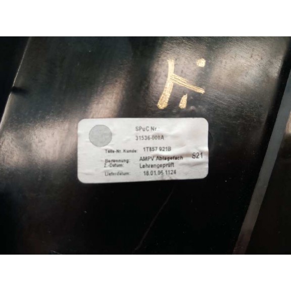 Recambio de guantera para volkswagen touran (1t1) 1.9 tdi referencia OEM IAM 1T857921B SUPERIOR SALPICADERO