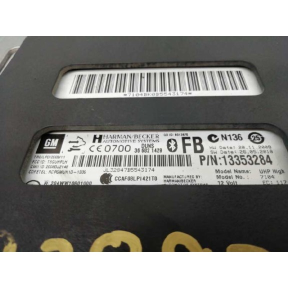 Recambio de modulo electronico para saab 9-5 lim. (03. 2010) vector referencia OEM IAM 13353284  