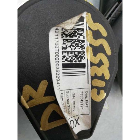 Recambio de cinturon seguridad delantero derecho para peugeot bipper 1.3 16v hdi fap referencia OEM IAM 735542117 CON PRETENSOR 