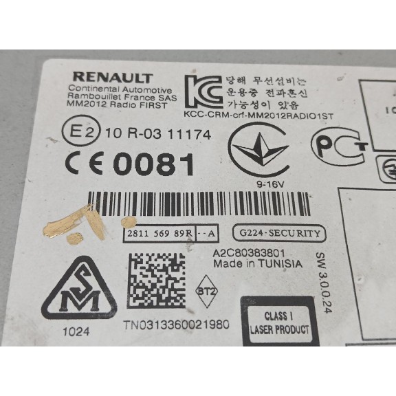 Recambio de sistema audio / radio cd para renault master kasten l1h1 ka 2,8t referencia OEM IAM 281156989r  