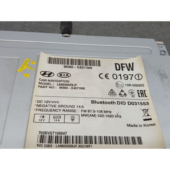 Recambio de display para kia optima business referencia OEM IAM 96560d4571wk PANTALLA NAVEGADOR 