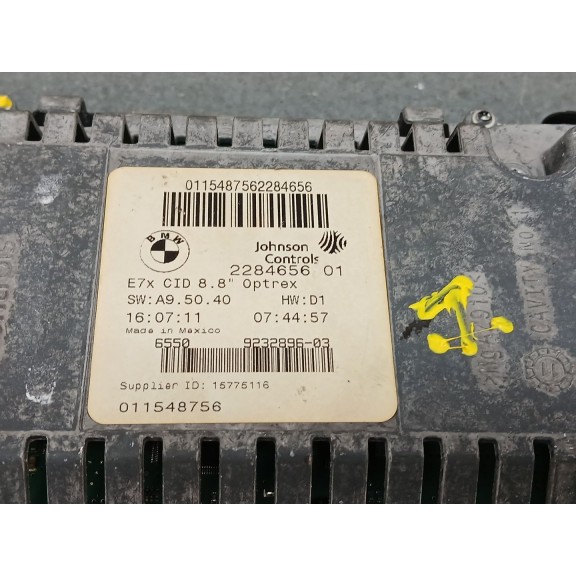 Recambio de pantalla multifuncion para bmw x5 (e70) xdrive30d referencia OEM IAM 228465601 DISPLAY 