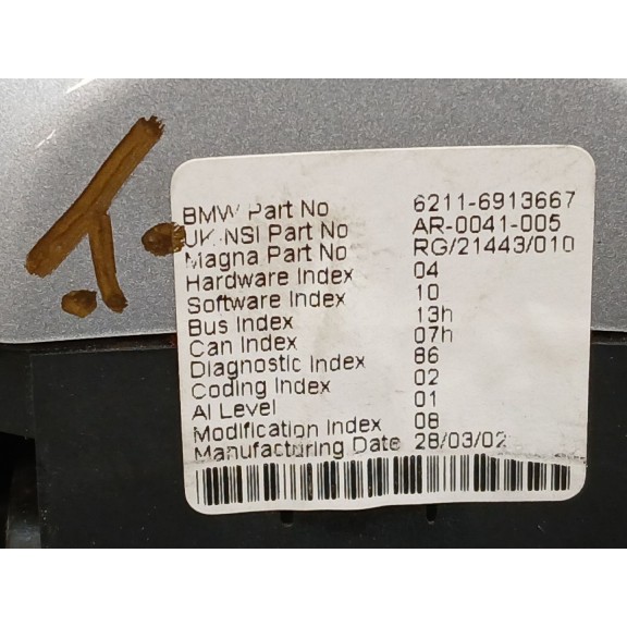 Recambio de cuadro instrumentos para mini mini (r50,r53) one referencia OEM IAM 62116913667  