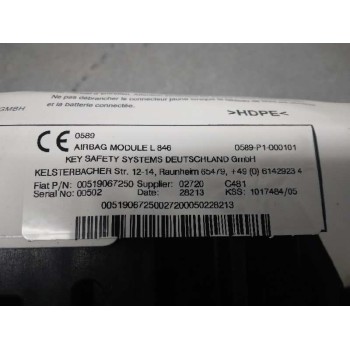 Recambio de airbag delantero derecho para lancia ypsilon (402) gold referencia OEM IAM 00519067250 0589P1000101 