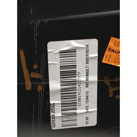 Recambio de apoyabrazos central para renault scenic iii expression referencia OEM IAM 969101821r CUERO NEGRO 