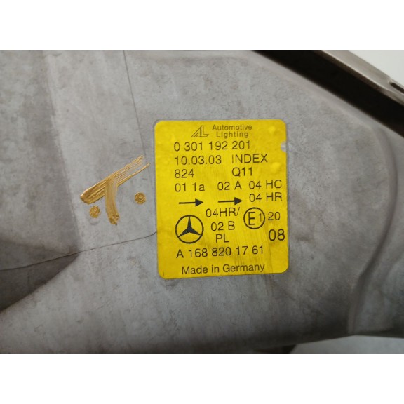 Recambio de faro izquierdo para mercedes-benz clase a (w168) 140 (168.031) referencia OEM IAM a1688201761  0301192201