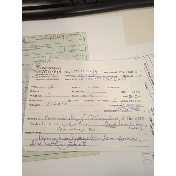 volkswagen touran (1t1, 1t2) del año 2005