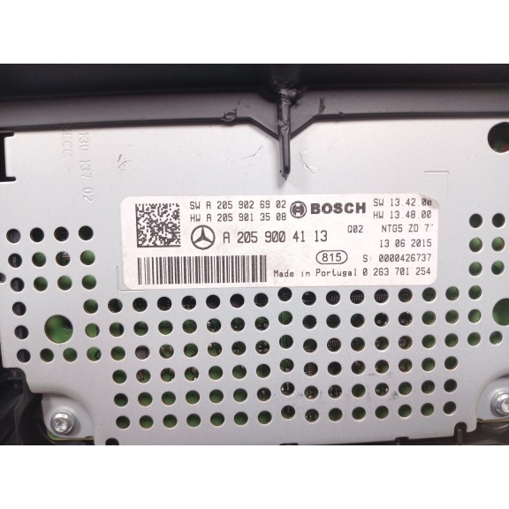 Recambio de pantalla multifuncion para mercedes-benz clase c w205 c200 bluetec referencia OEM IAM A2059004113 DISPLAY NAVEGADOR