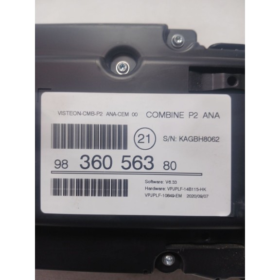 Recambio de cuadro instrumentos para peugeot 208 (p2) active referencia OEM IAM 9836056380  