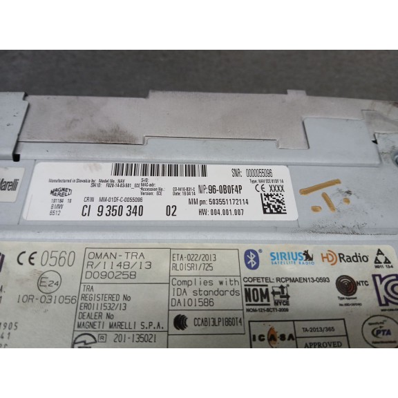 Recambio de sistema audio / radio cd para bmw 3 touring (f31) 320 d referencia OEM IAM 935034002 caja 