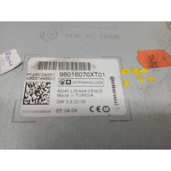 Recambio de sistema audio / radio cd para citroën c3 collection referencia OEM IAM 98016070x  
