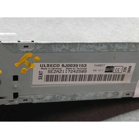 Recambio de sistema audio / radio cd para seat ibiza (6j5) 1.4 tdi referencia OEM IAM 6j0035153  