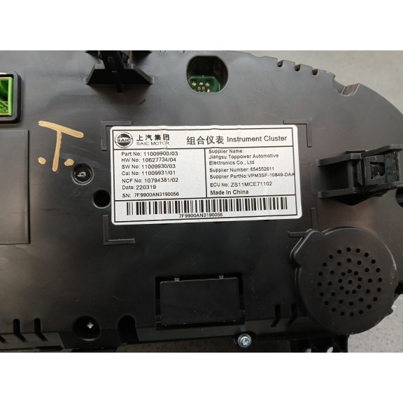 Recambio de cuadro instrumentos para mg zs luxury referencia OEM IAM 1100990003  