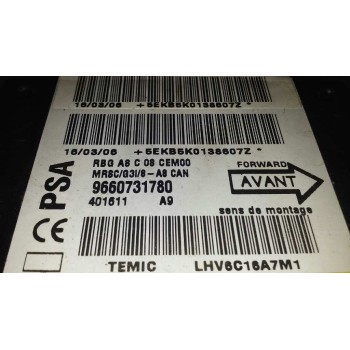 Recambio de centralita airbag para citroën c3 hdi 70 collection referencia OEM IAM 9660731780 9660731780 