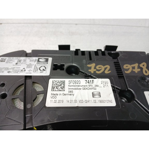 Recambio de cuadro instrumentos para seat leon (5f1) 1.6 tdi referencia OEM IAM 5F0920741F  