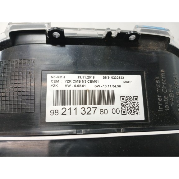 Recambio de cuadro instrumentos para peugeot rifter 1.5 bluehdi 130 referencia OEM IAM 982113278000  