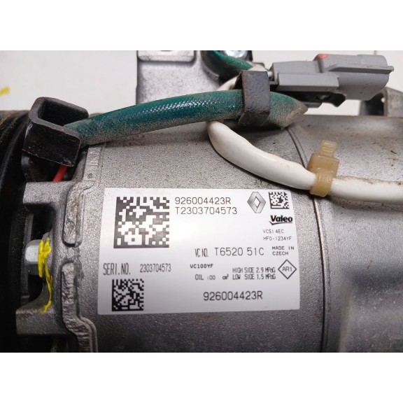 Recambio de compresor aire acondicionado para renault clio v referencia OEM IAM 926004423R 3.000KM 