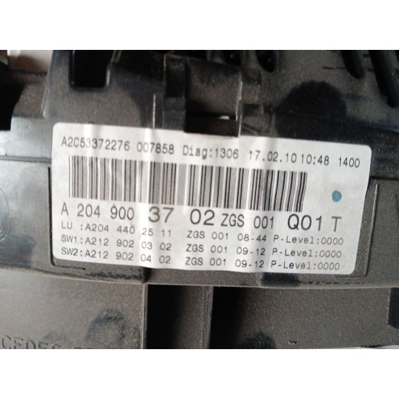 Recambio de cuadro instrumentos para mercedes-benz clase c (w204) berlina c 200 cdi blueefficiency (204.001) referencia OEM IAM 