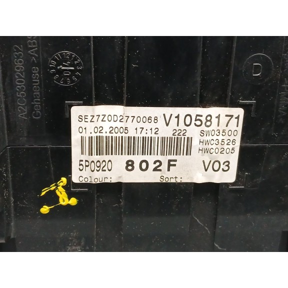 Recambio de cuadro instrumentos para seat altea (5p1) reference referencia OEM IAM 5p0920802f  