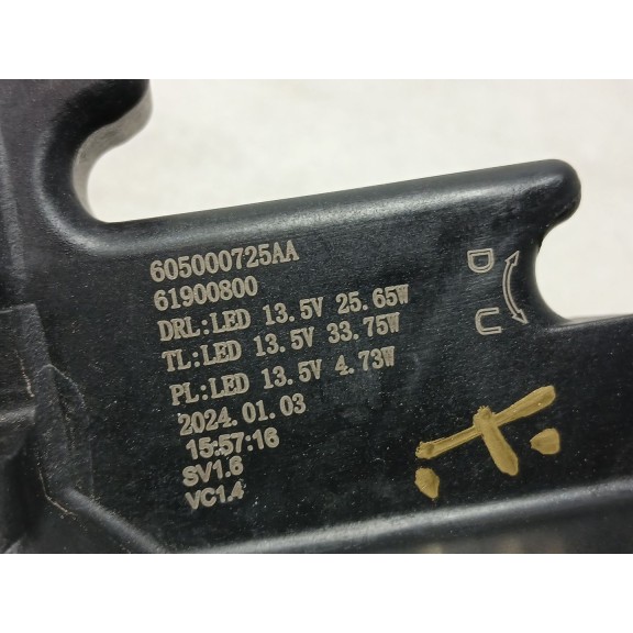 Recambio de faro izquierdo para omoda 5 referencia OEM IAM 605000725aa  