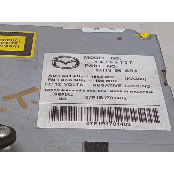 Recambio de sistema audio / radio cd para mazda cx-7 (er) luxury referencia OEM IAM 14795137 1ºSERIE 