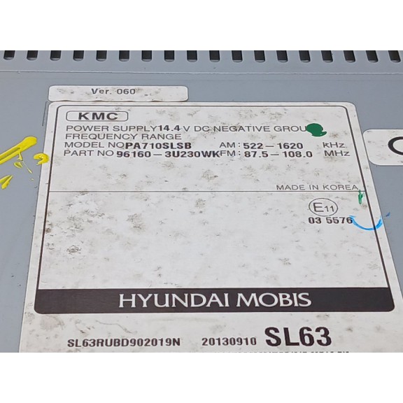 Recambio de sistema audio / radio cd para kia sportage iii (sl) 1.7 crdi referencia OEM IAM 961603u230wk  